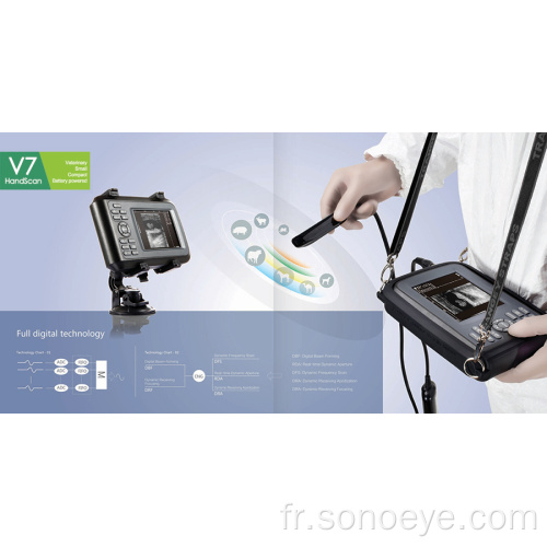 Scanner d&#39;ultrasons portable vétérinaire V7